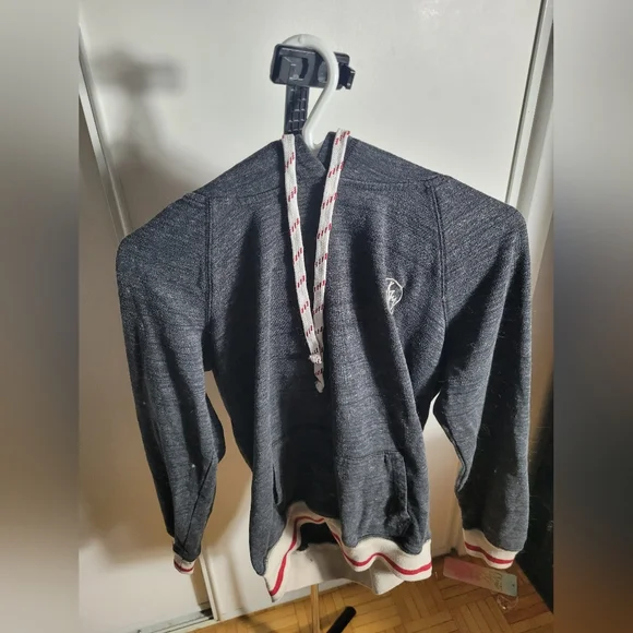 Charcoal Hoodie with Red and White Trim - Picture 3 of 5